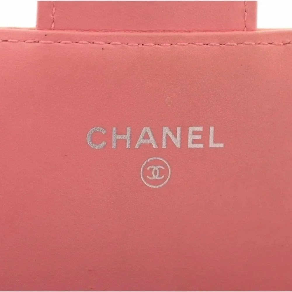 Chanel Quilted Patent leather Wallet, Pink/Champagne